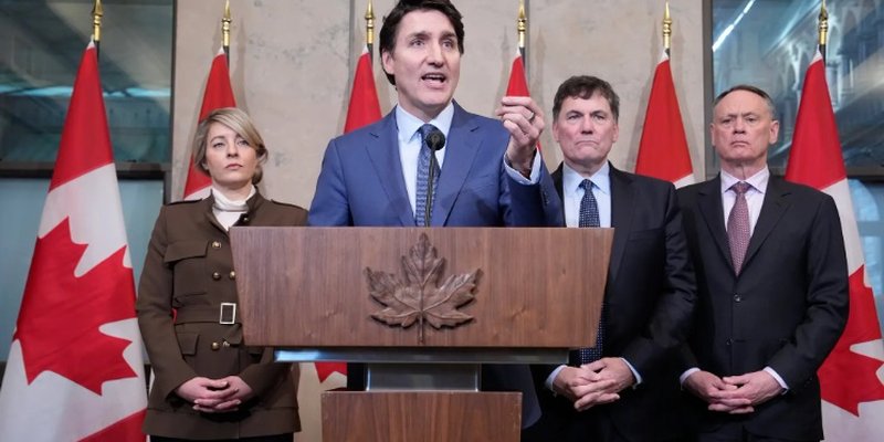 Trudeau, en reacción a los aranceles de EE. UU., promete "luchar sin descanso" para proteger la economía de Canadá